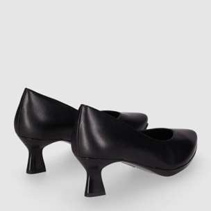 Zapatos de Piel - Negro - Tacón: