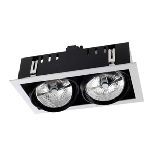 LEDS·C4 Downlight Multidir Double LED 324Mm Trim 100W Gris IP23 978Lm