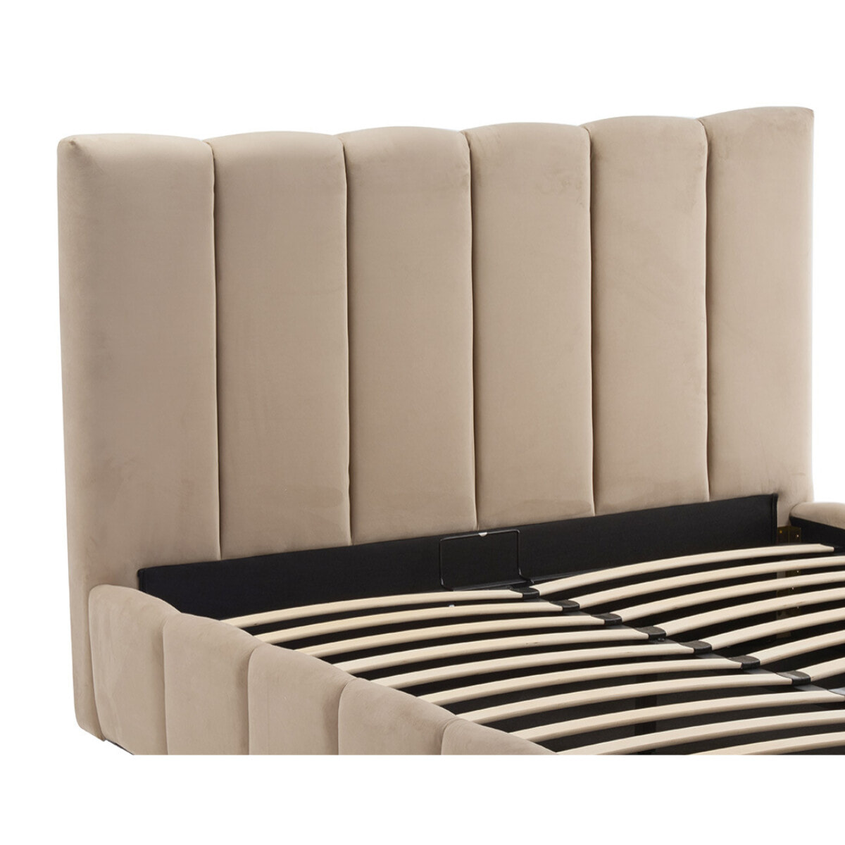 Mermaid - lit coffre - 160x200 cm - en velours - sommier inclus - Taupe