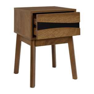 Chevet - HOME DECO FACTORY - Forest - Design Épuré - Marron et Noir