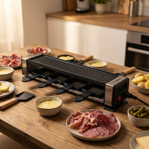 Lot de 2 machines à raclette connectables par câbles pour 8 personnes au total Rotel