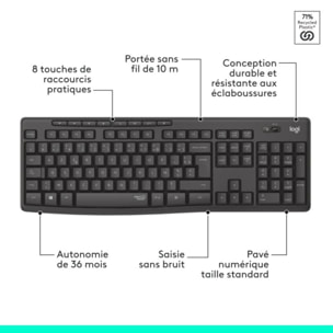 Clavier + Souris LOGITECH MK295 Silent Wireless Combo