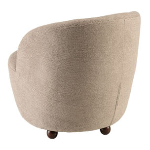 AGATHE - Fauteuil rembourré en tissu taupe