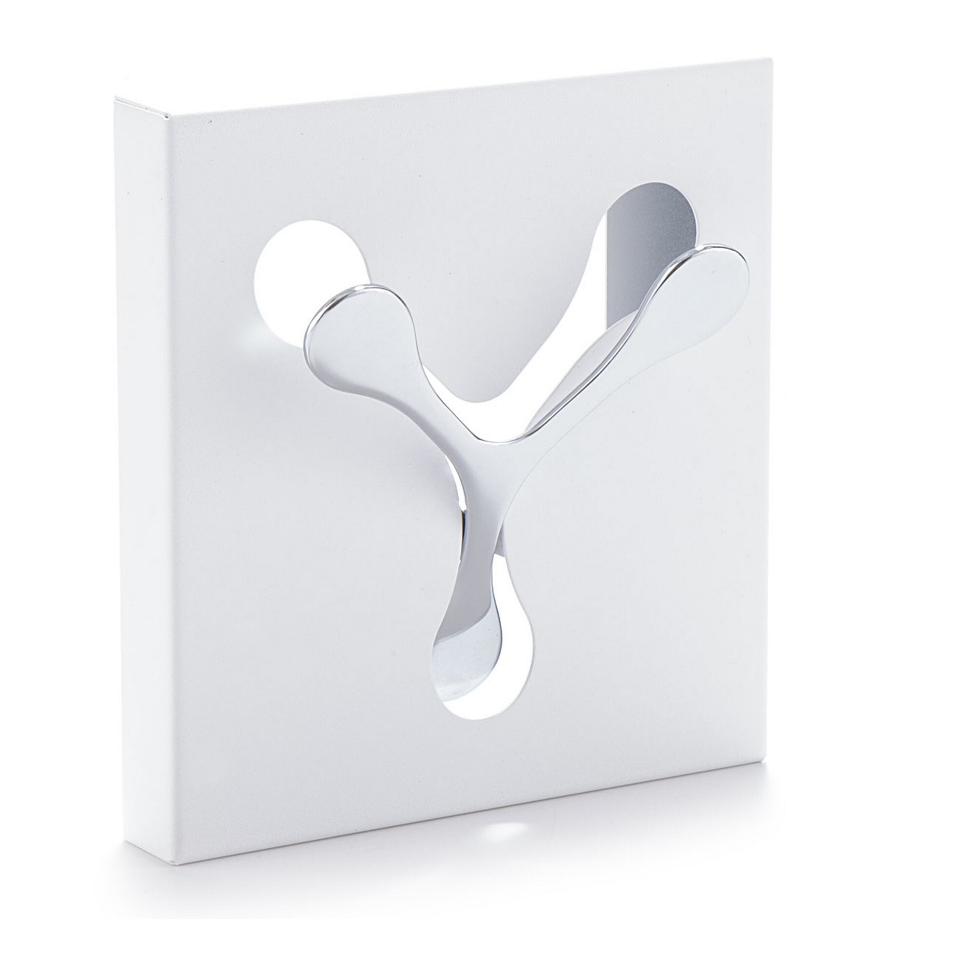 Porte-manteau mural Tomasucci BIN 1 WHITE, métal blanc mat, 17,5 × 2 × 16,5 cm