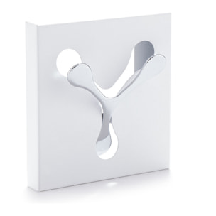 Porte-manteau mural Tomasucci BIN 1 WHITE, métal blanc mat, 17,5 × 2 × 16,5 cm