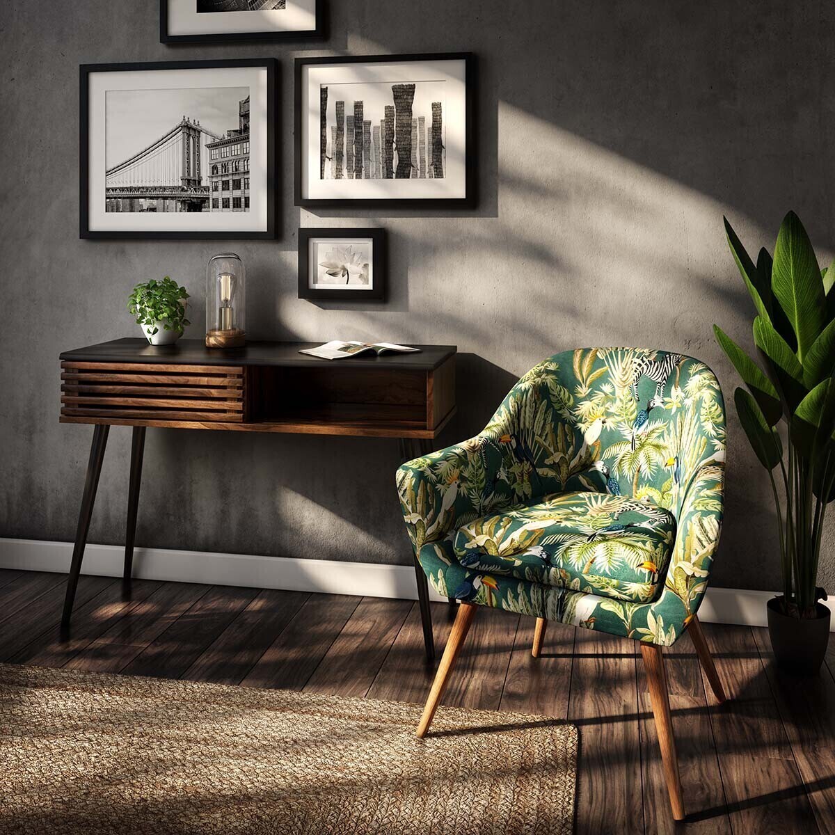 Cadre photo "Eva" - bois et verre - noir - 13x18 cm