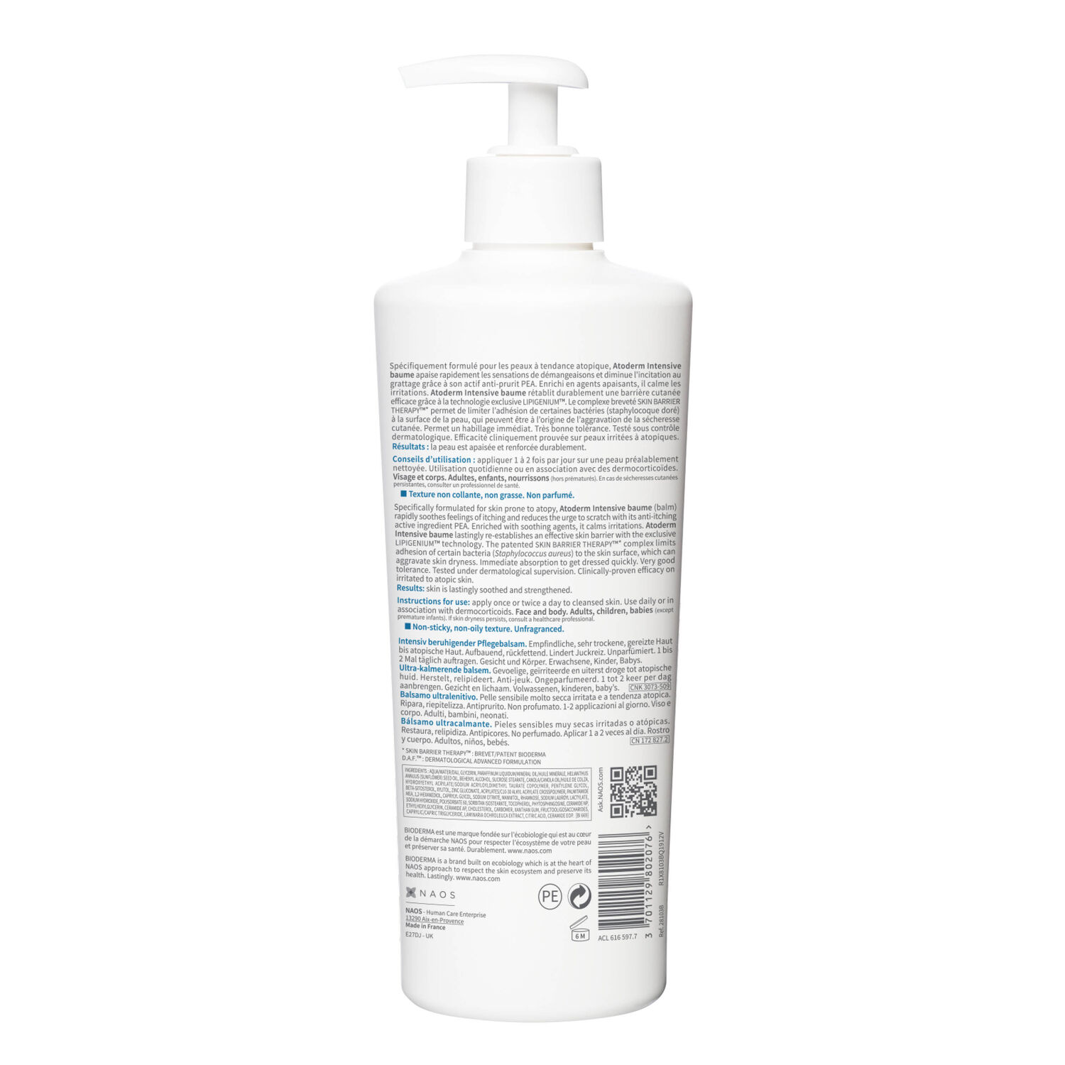 Atoderm Intensive Baume - Ultra-Apaisant Peaux Sensibles Très Sèches