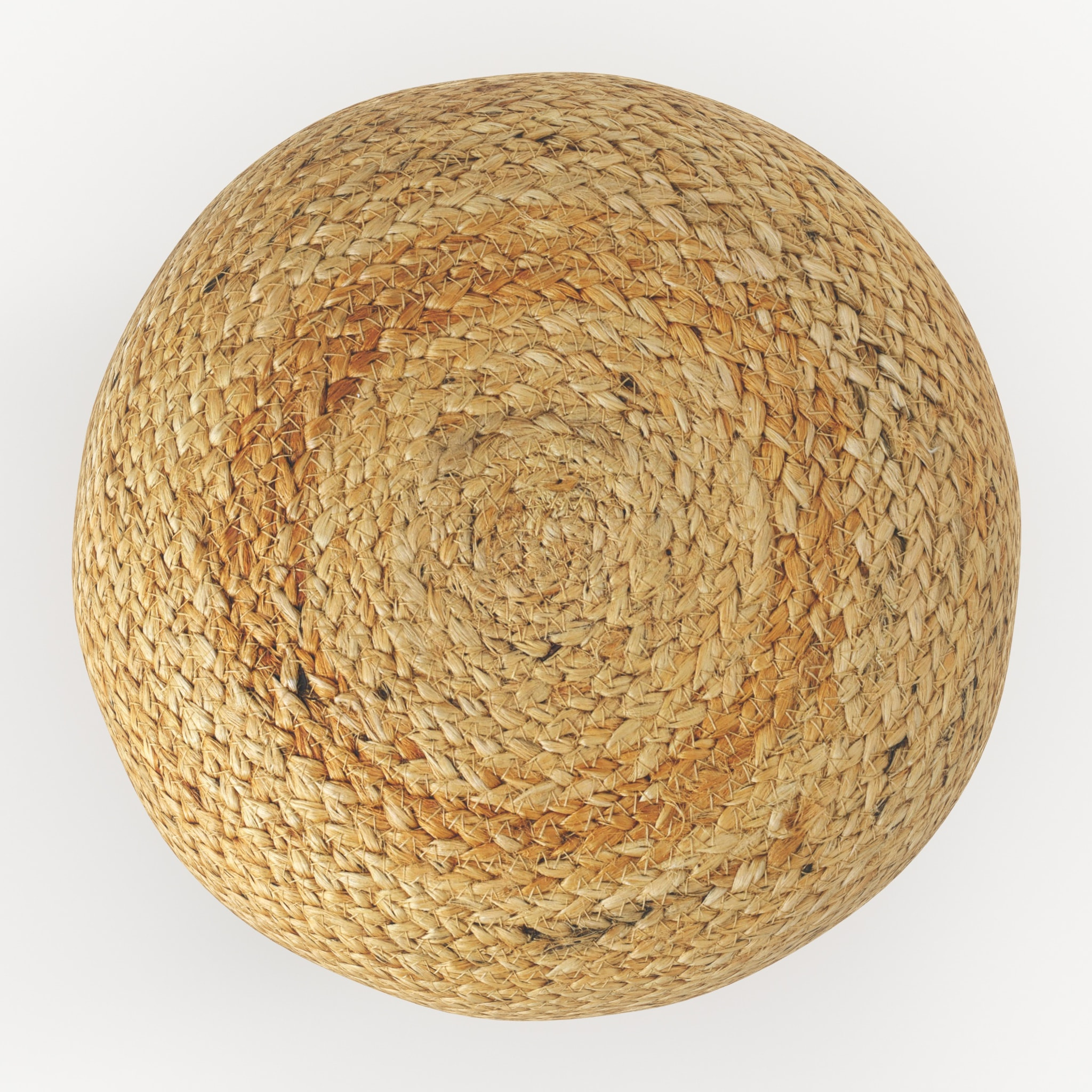 Pouf rond en jute et blanc D40 cm - Billy