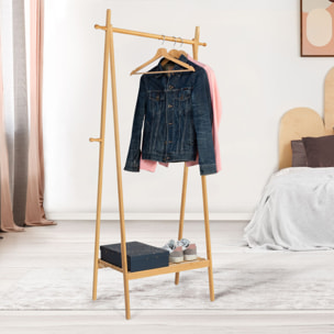 Portant pliable à vêtements Maya en bambou