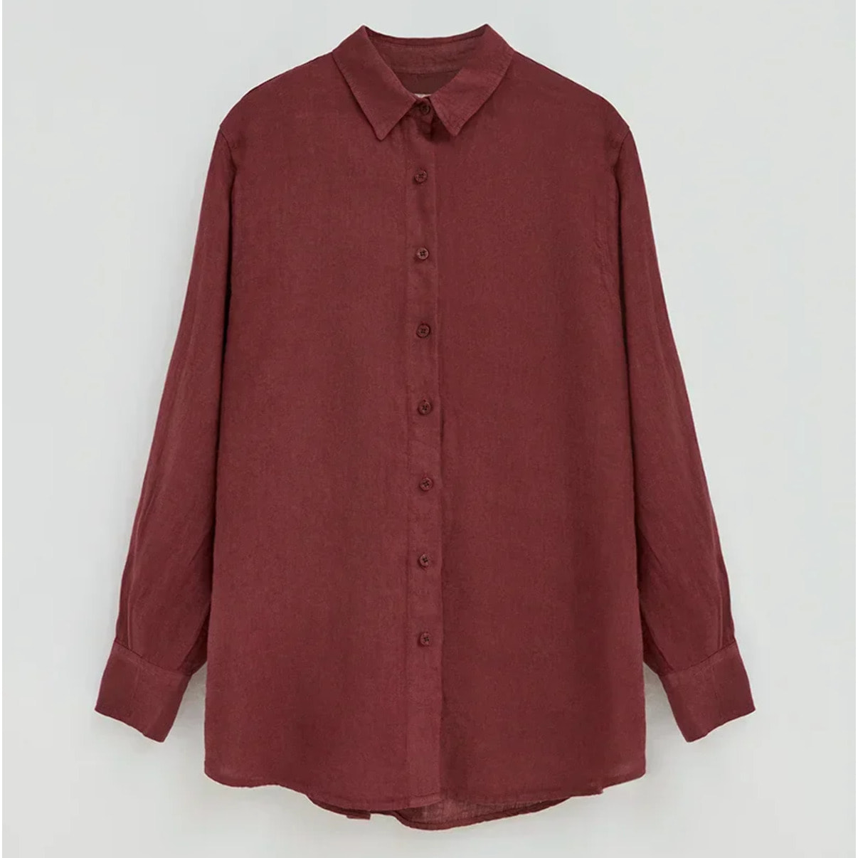 Camicia vinaccia in lino relaxed fit con ricamo Polo Club