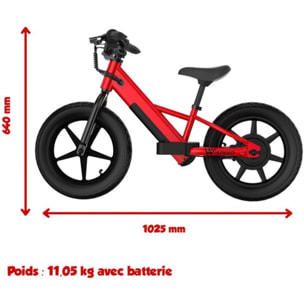 Draisienne enfant WISPEED WIKIDS rouge 14' 100W