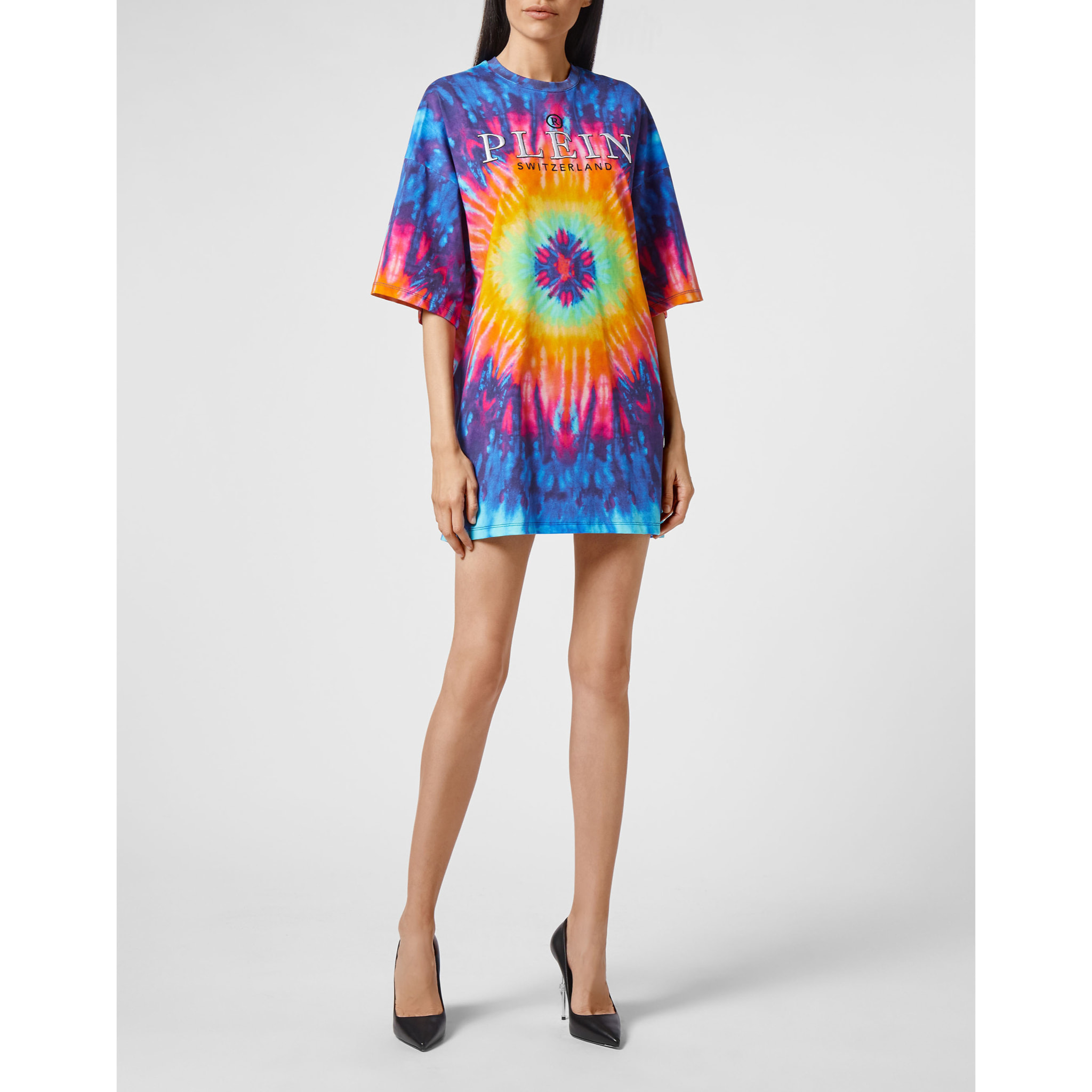 PHILIPP PLEIN T-Shirt Dress Short TIE DYE
