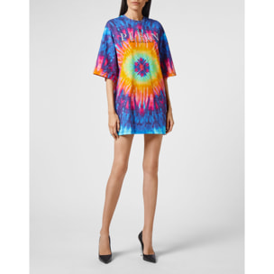 PHILIPP PLEIN T-Shirt Dress Short TIE DYE