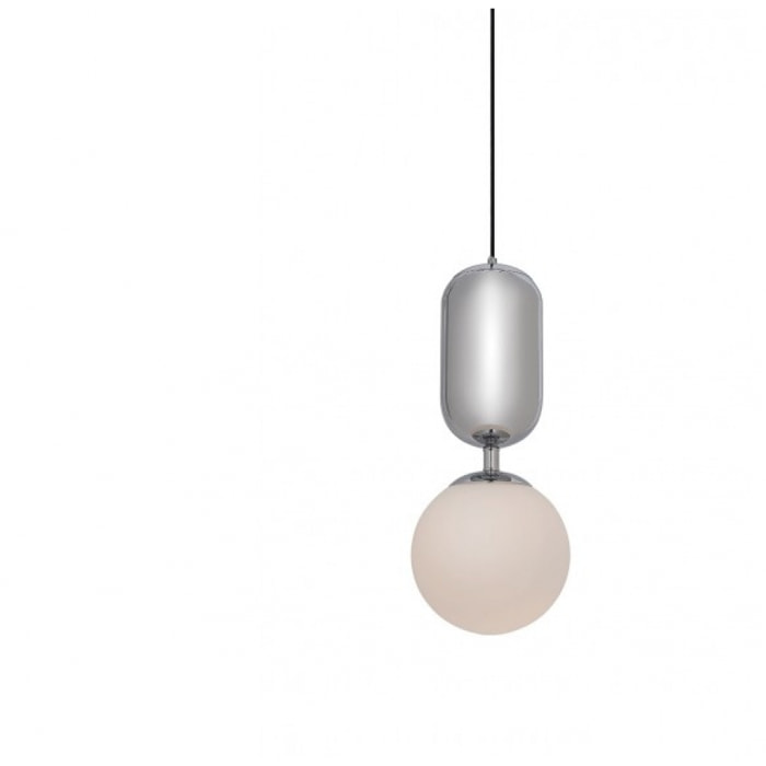 Suspension boule en verre avec une finition chromée – BULBE