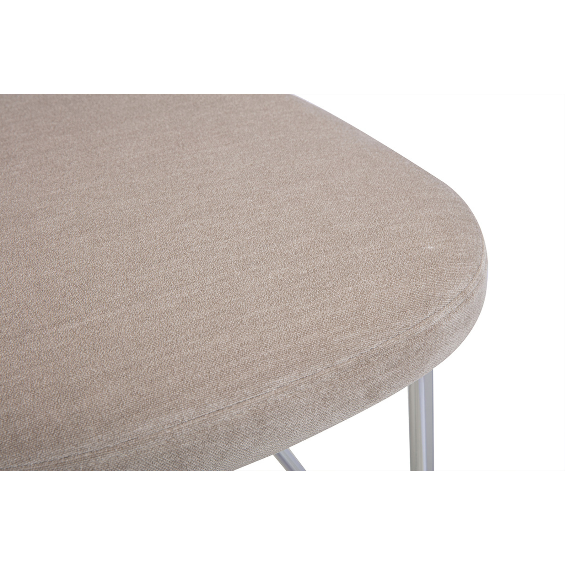 Tabourets de bar fixes en tissu effet velours taupe H65 cm (lot de 2) BREKA