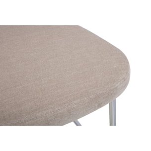 Tabourets de bar fixes en tissu effet velours taupe H65 cm (lot de 2) BREKA
