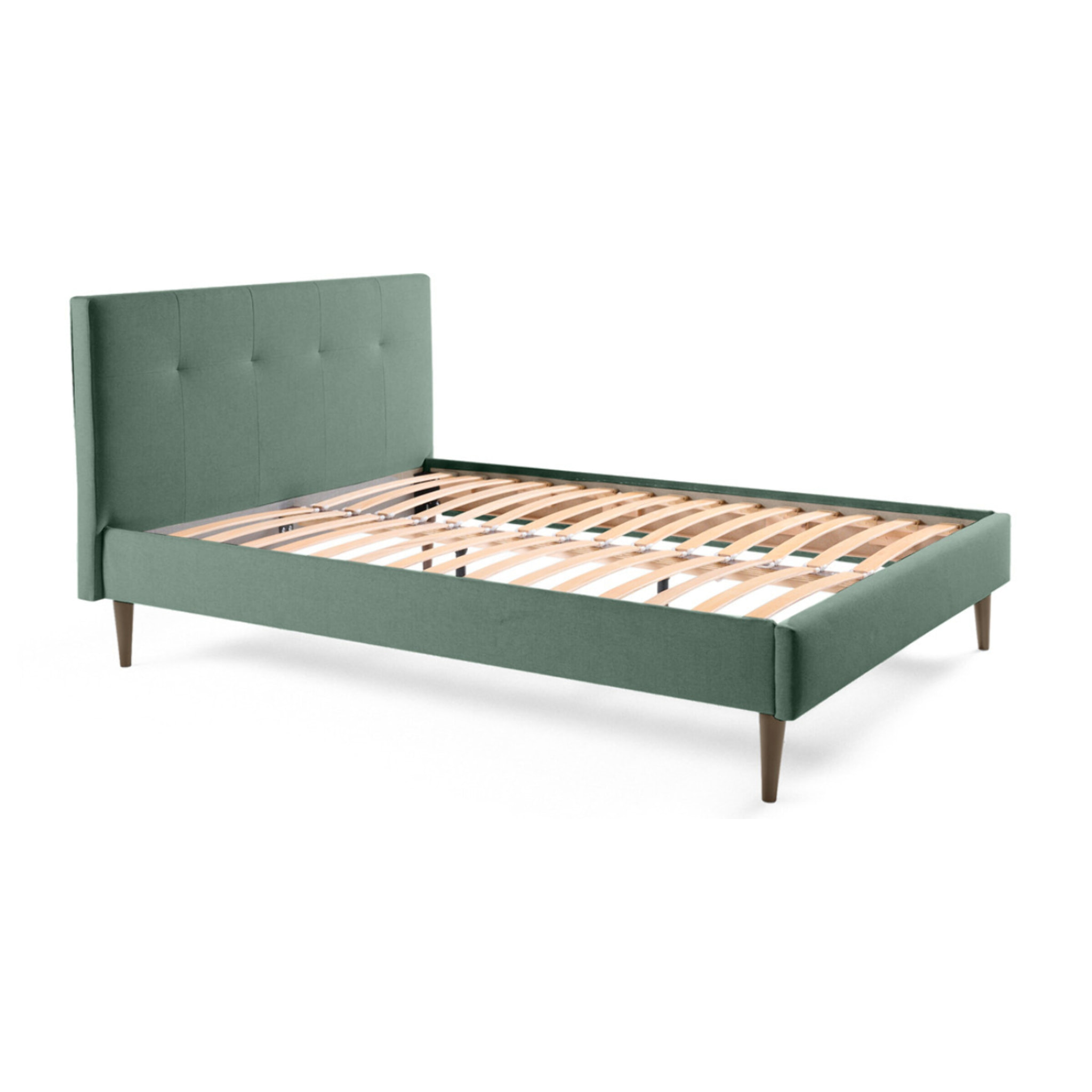 Monet - lit - 160x200 - sommier inclus - en tissu - Vert sauge