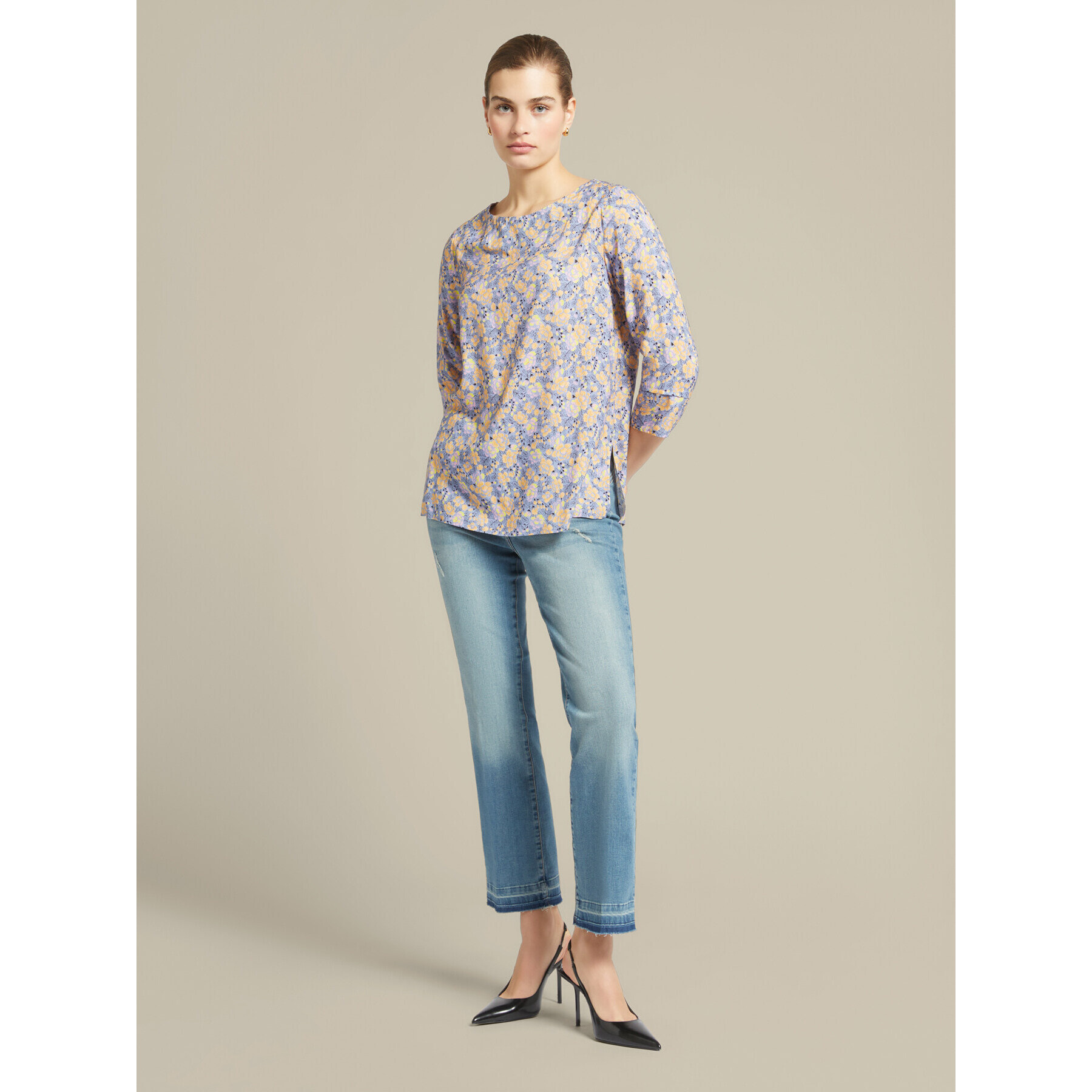 Elena Mirò - Blusa estampada de viscosa ECOVERO™ - Light - blue