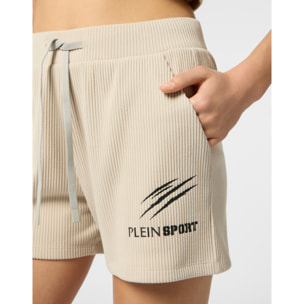 PLEIN SPORT Ribbed Loose Fit Shorts Scratch