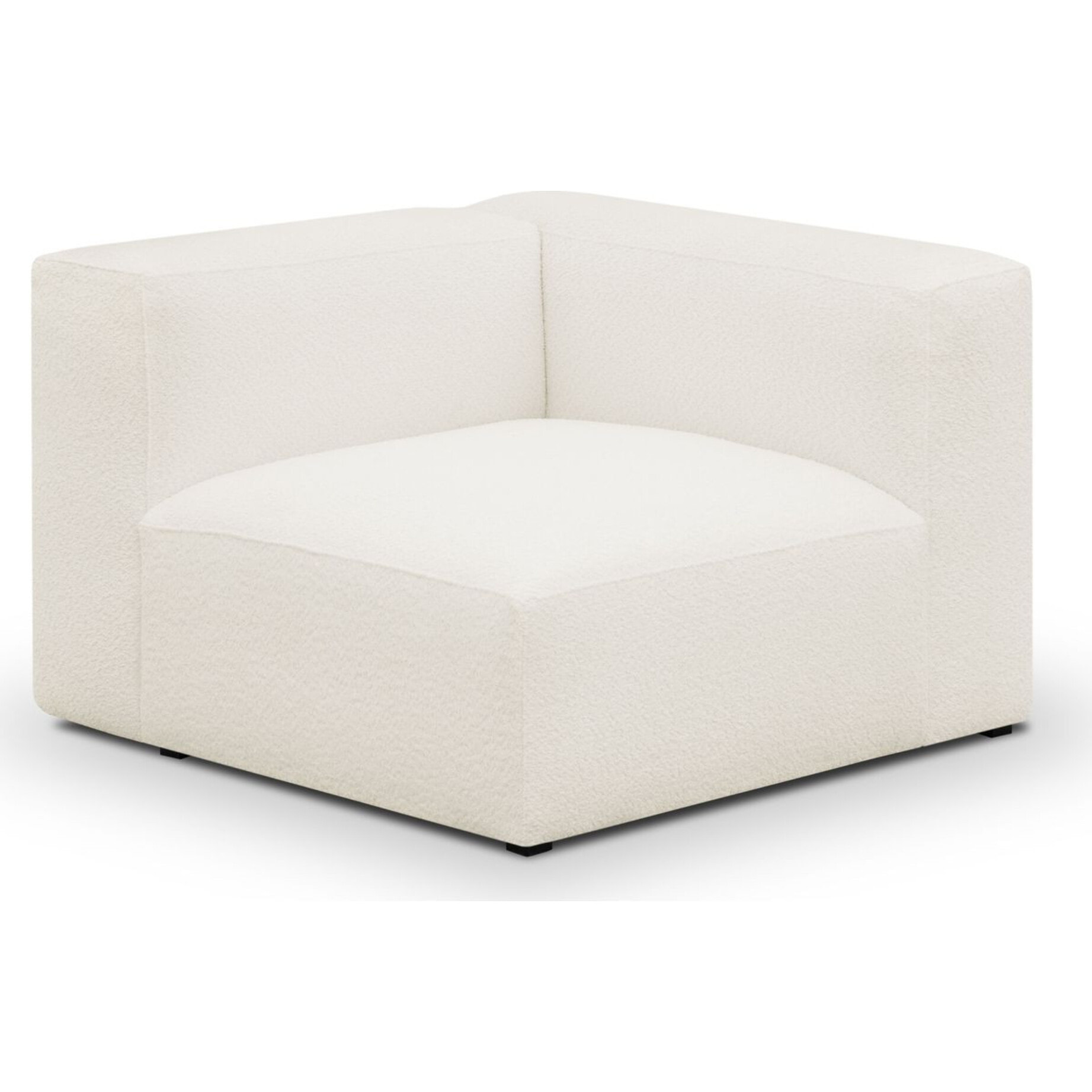 Canapé d'angle à droite modulable 4 places en tissu bouclette - MODULO