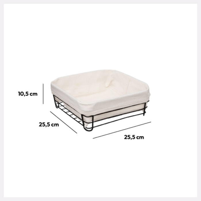 Corbeille en acier 25 cm - Beige Noir