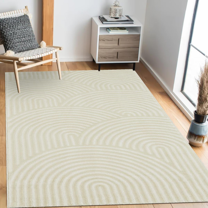 Tapis salon 160x230 CEROTEA Crème tapis tendance