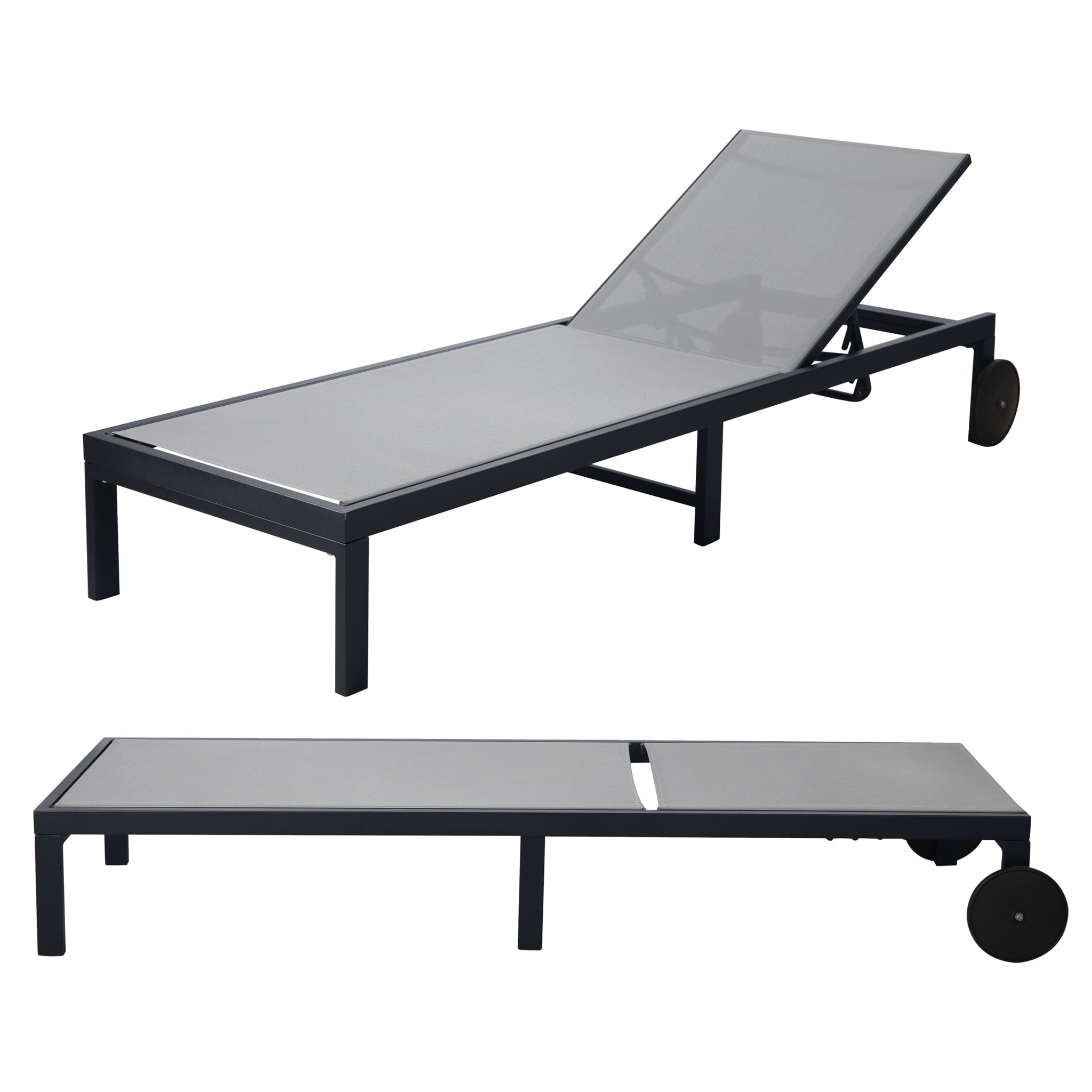 Tumbona – Aluminio y textilene gris