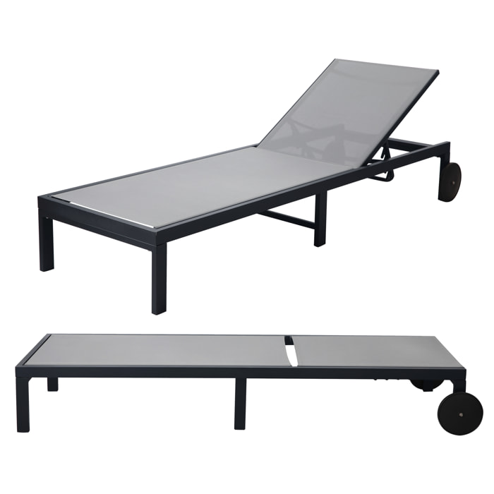 Tumbona – Aluminio y textilene gris