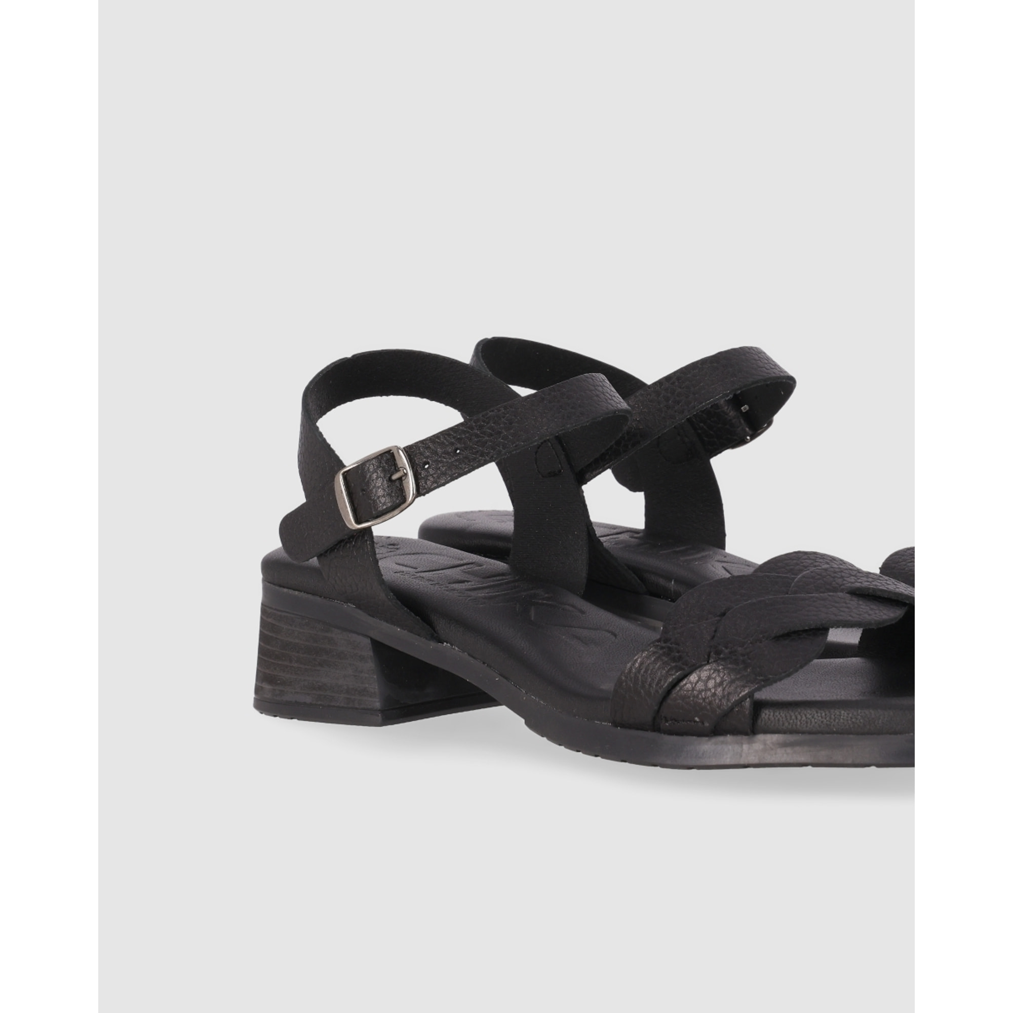 Sandalias de Piel - Negro - Tacón: 3 cm