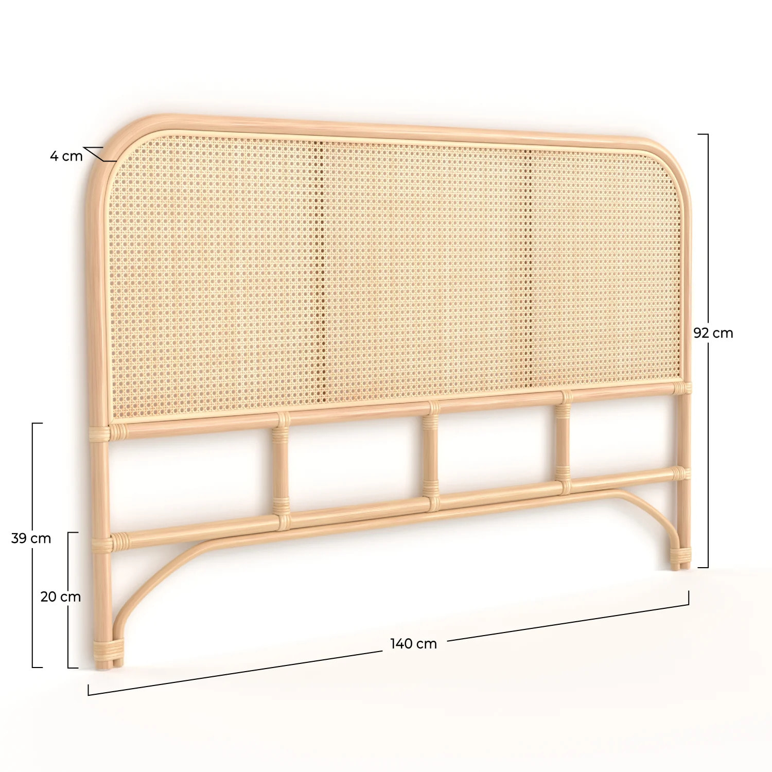 Tête de lit en rotin et cannage 140 cm - Naïra