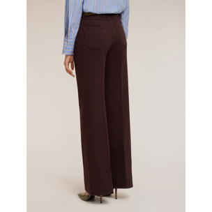 Motivi - Pantaloni palazzo in cotone - Marrone