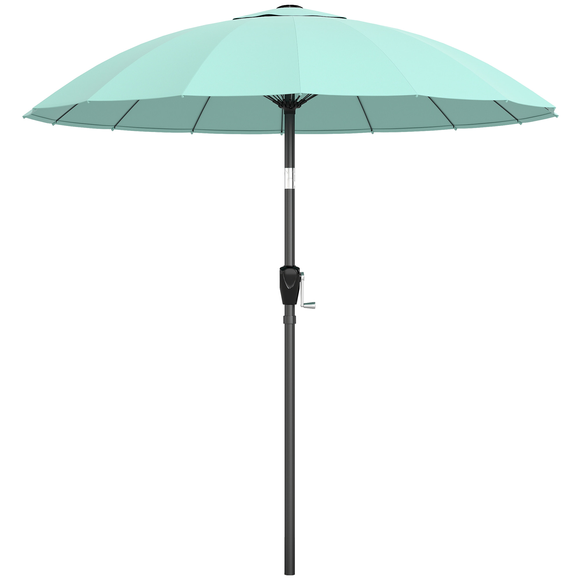 Parasol de jardin inclinable manivelle haute densité anti-UV 30+ turquoise