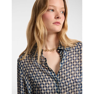 Elena Mirò - Camisa con estampado geométrico - Azul