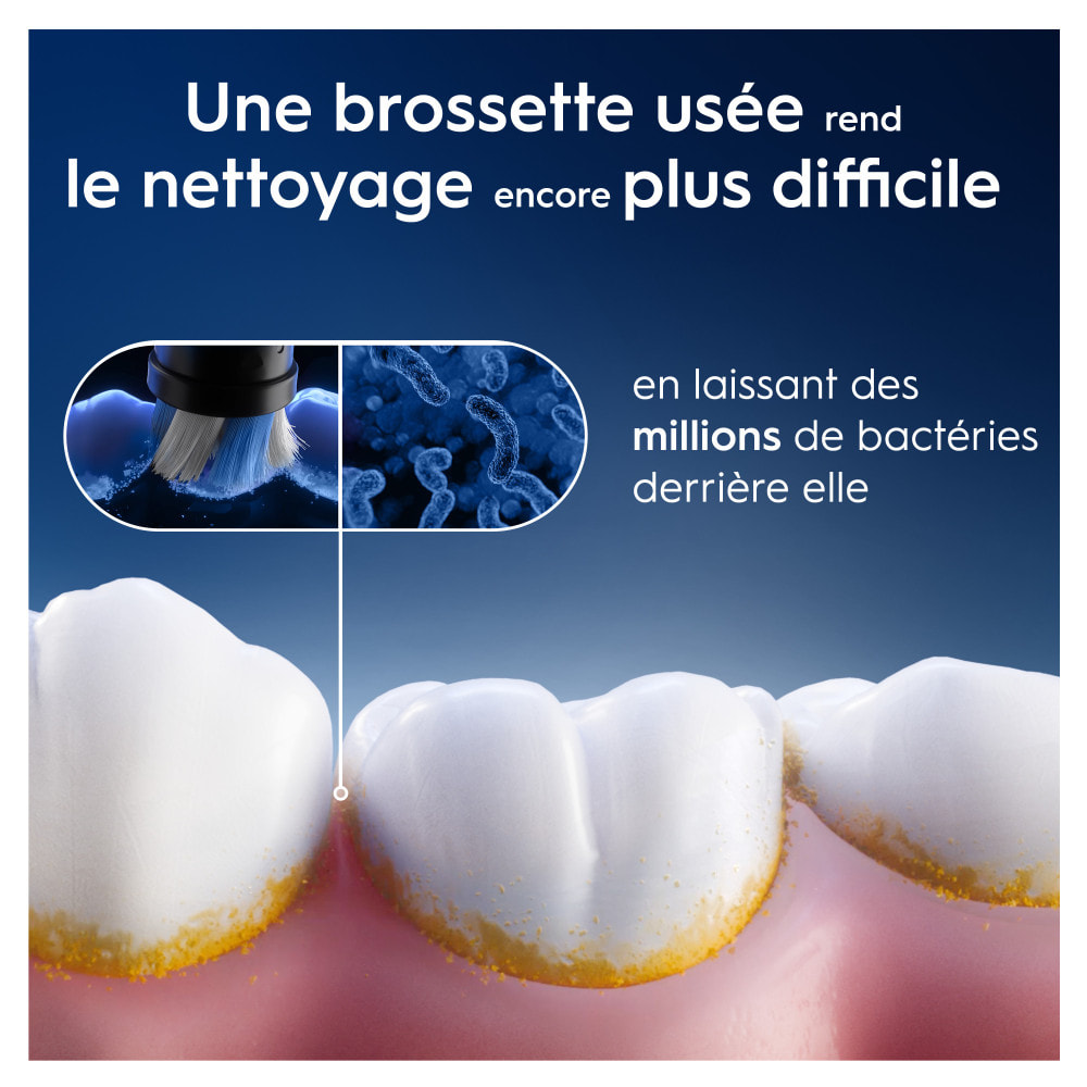 Oral-B Série iO Ultimate Clean, Brossettes rondes de rechange Authentiques, Brins CrissCross, Élimination de la plaque dentaire