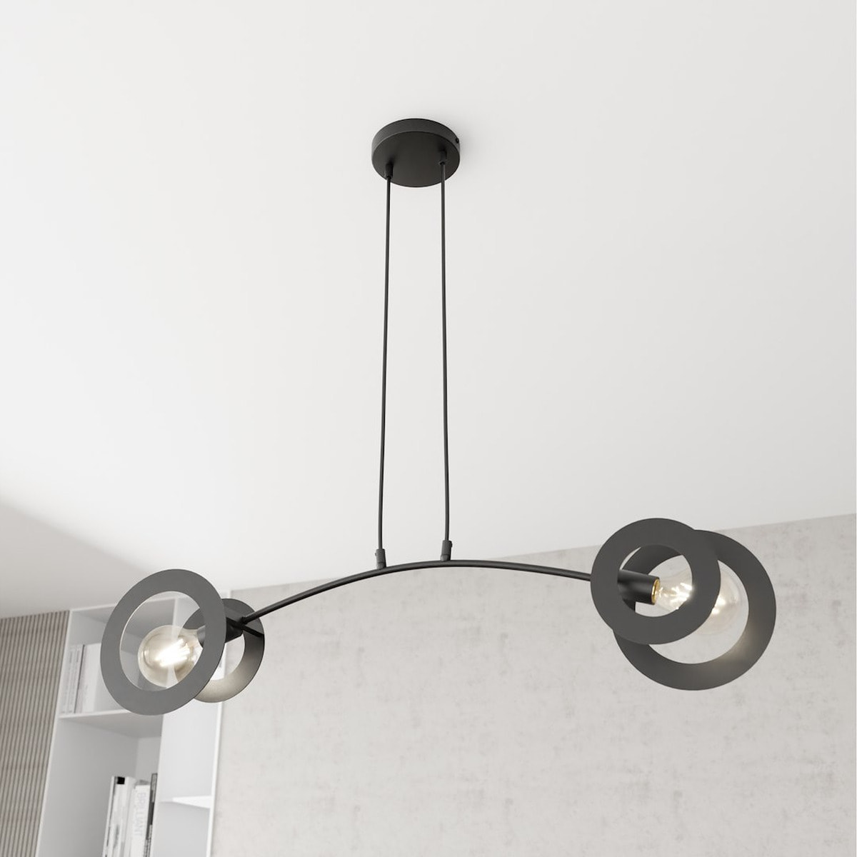 Lampada a sospensione Euforia in acciaio nero opaco