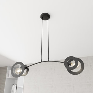 Lampada a sospensione Euforia in acciaio nero opaco