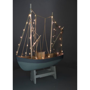 Barca in legno con led cm43xh62x14