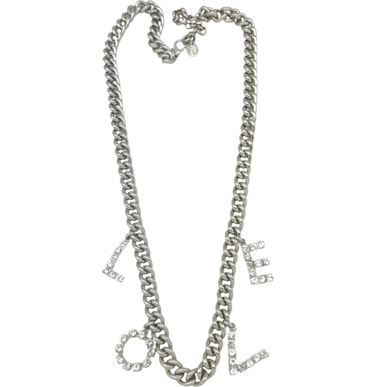 Collar largo LOVE en cristal Sw cristal y plata 10µ