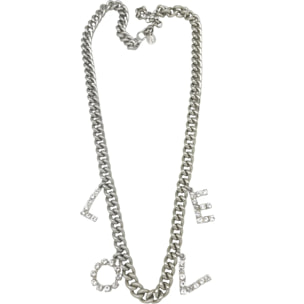 Collar largo LOVE en cristal Sw cristal y plata 10µ