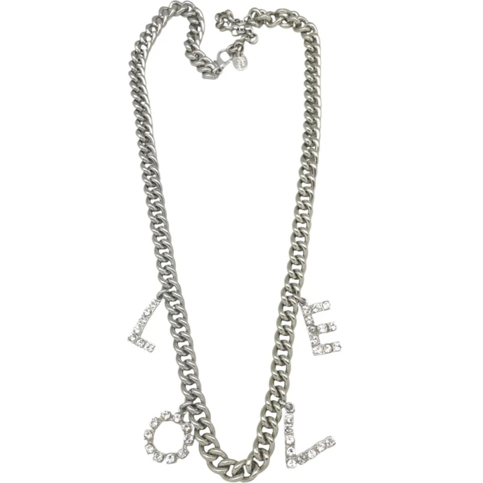 Collar largo LOVE en cristal Sw cristal y plata 10µ