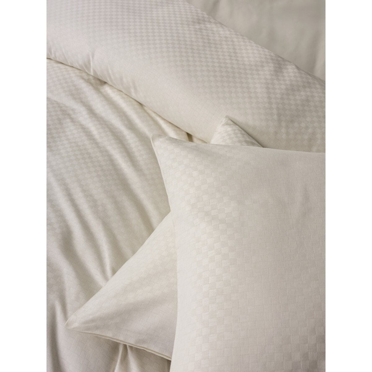Parure housse de couette et taie(s) d'oreiller coton uni jacquard