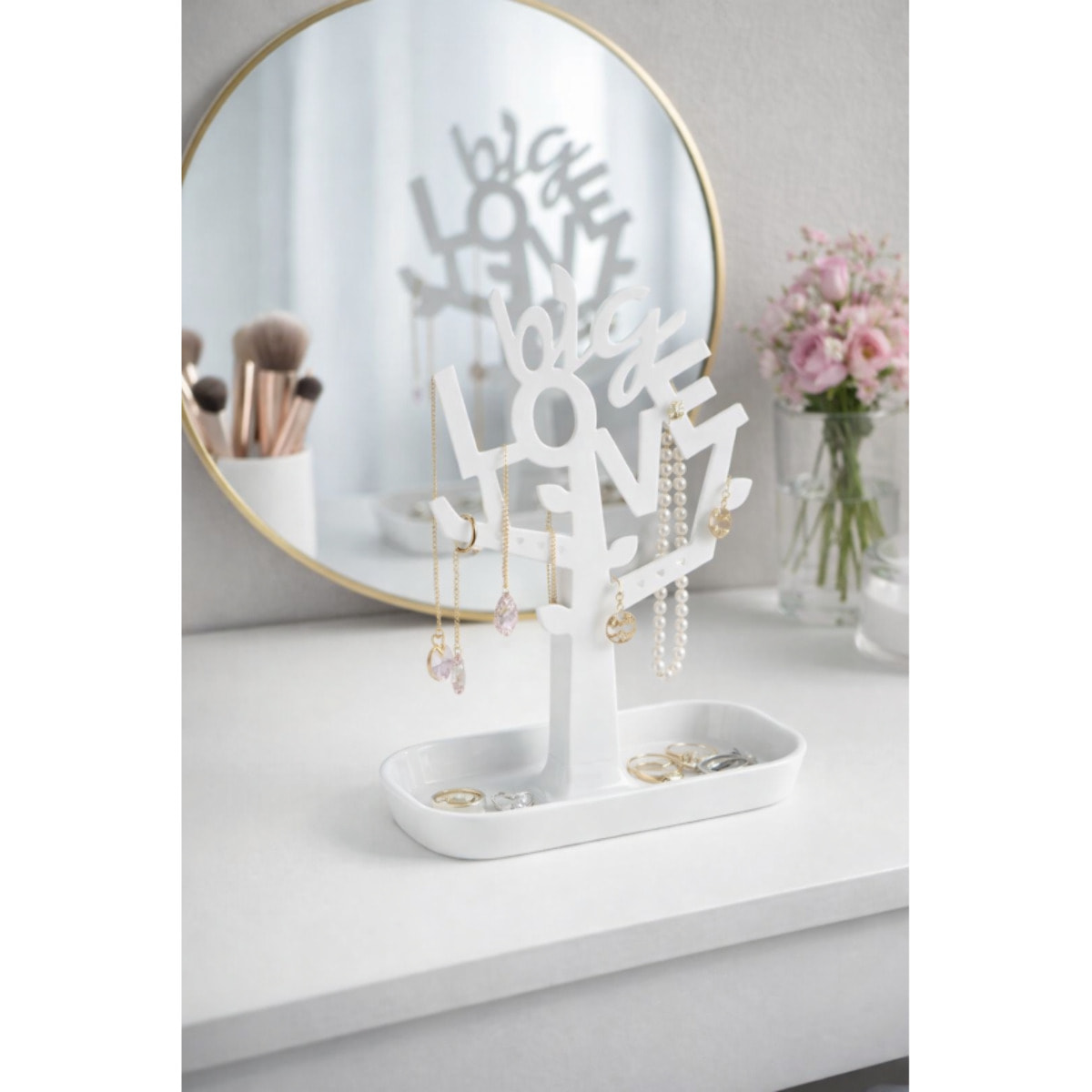 Arbre à bijoux Acier SYDNEY Blanc Spirella