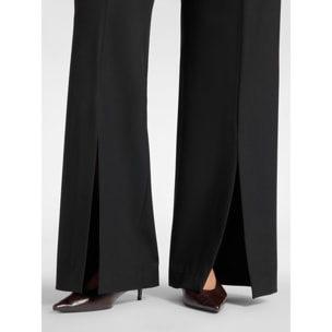 Elena Mirò - Pantaloni flare in flanella con spacchi - Nero