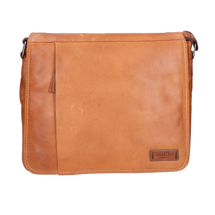 Borsa a tracolla unisex In Vera pelle Made in Italy 30x27x4 cm
