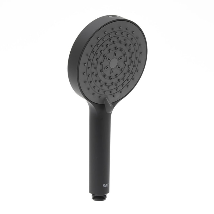 Douchette à main ronde 4 fonctions, débit 11,28 l/min, garantie 5 ans,noir mat (SATBSRS23C)