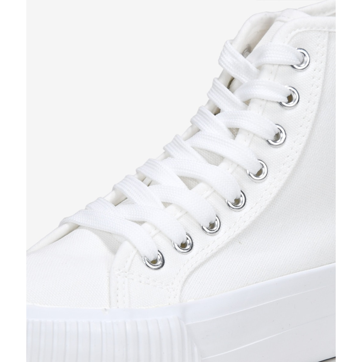 Zapatillas de tela altas blancas con plataforma