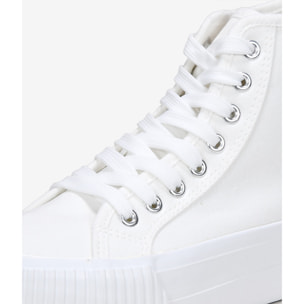 Zapatillas de tela altas blancas con plataforma