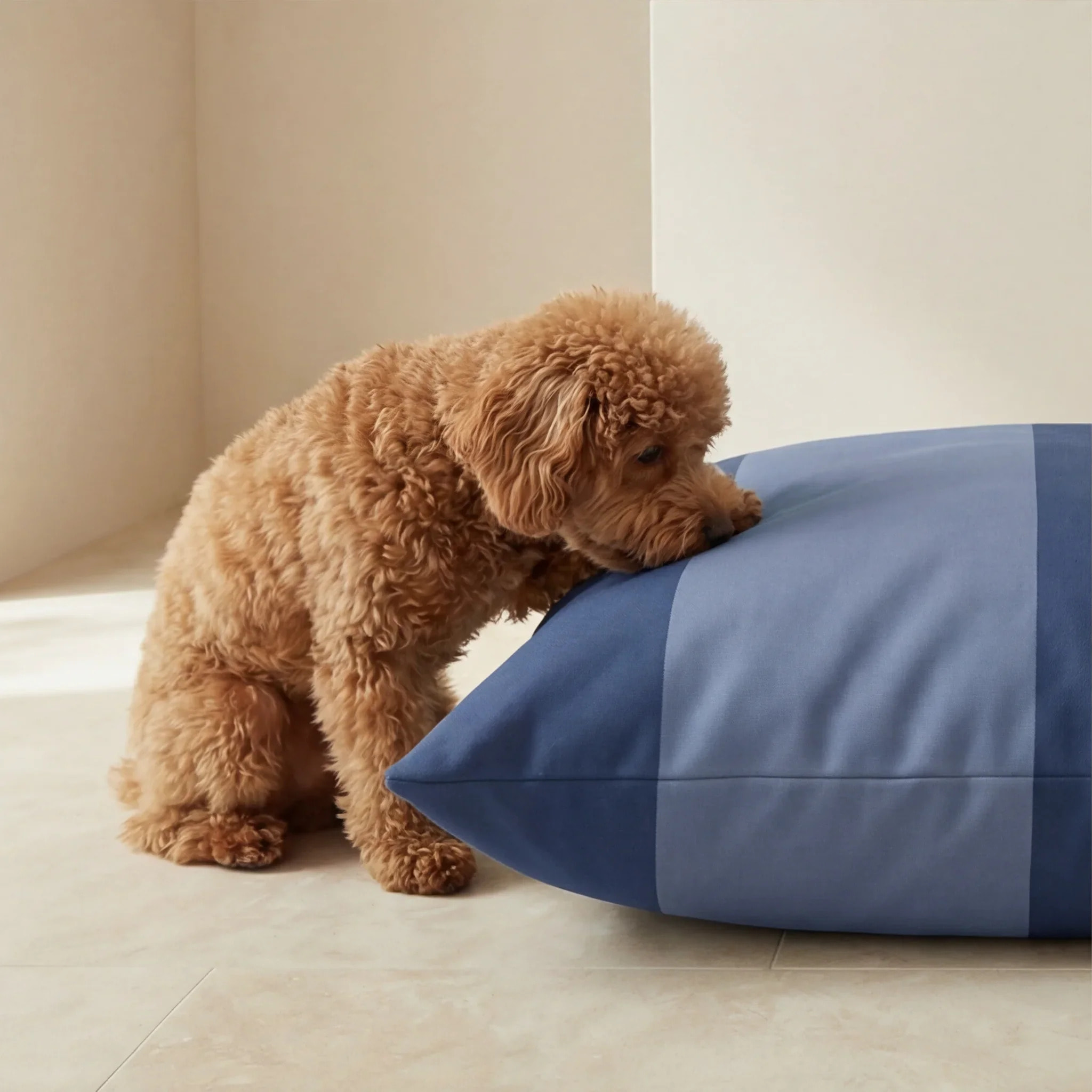 Lit pour animaux déhoussable et antitaches Romani Bleu