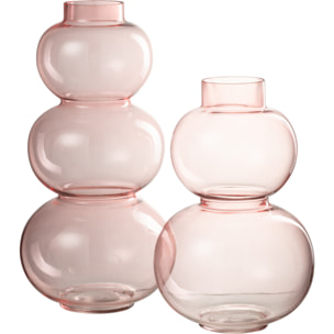 J-Line Vase Boule Verre Rose Large