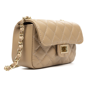 Amaro borsa a tracolla Donna. Pelle autentica Sauvage Trapuntata.